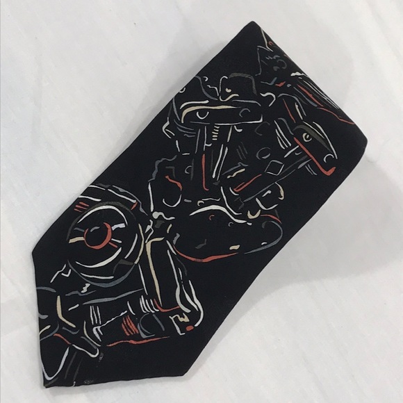 Harley-Davidson Other - Harley Davidson 100% Silk Black Engines Tie